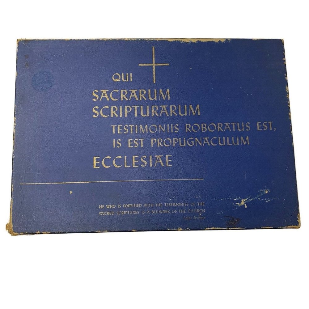 The Catholic Press Family Ed Holy Bible 1950 leather John P O'Connell‎ with box